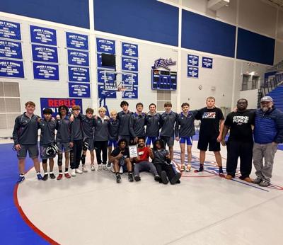 Byrnes wrestling Rebel duals pic