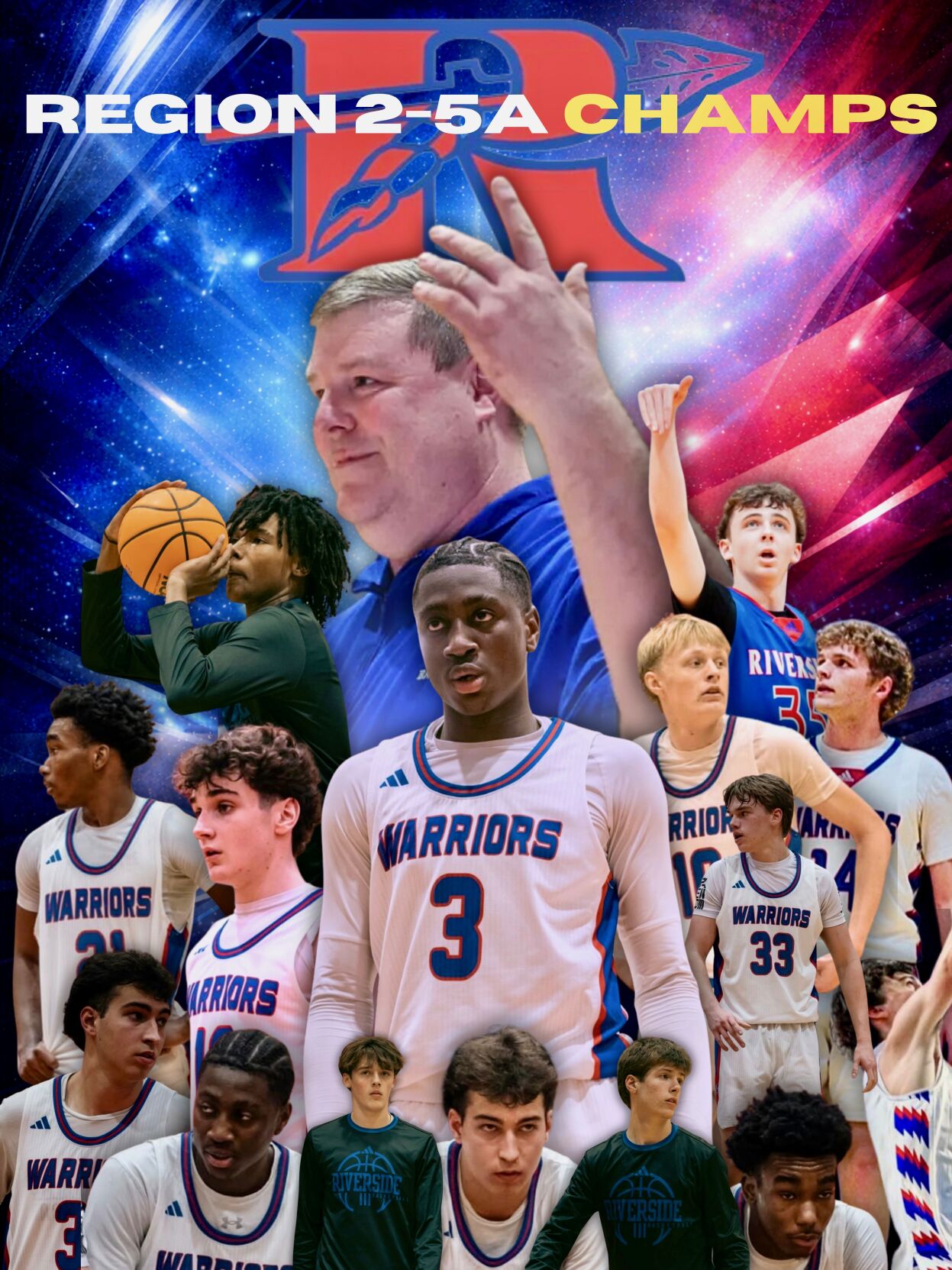 Riverside region title bball collage