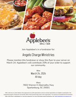 Spartanburg Applebee’s to host fundraiser for Angels Charge