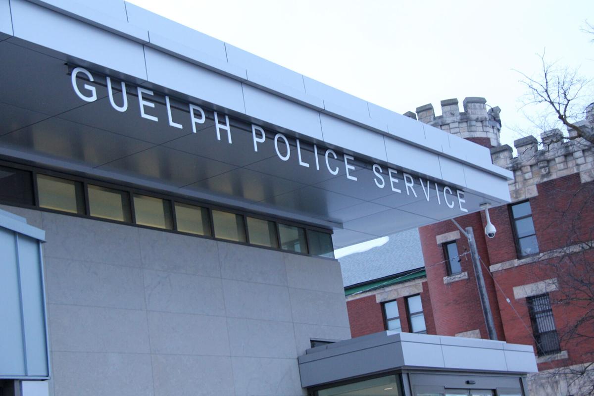 Guelph Police Service sign, angled