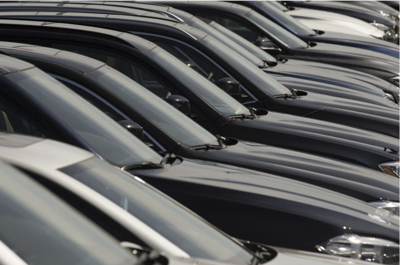 Vehicles on dealership lot