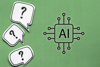 A graphic with an AI logo