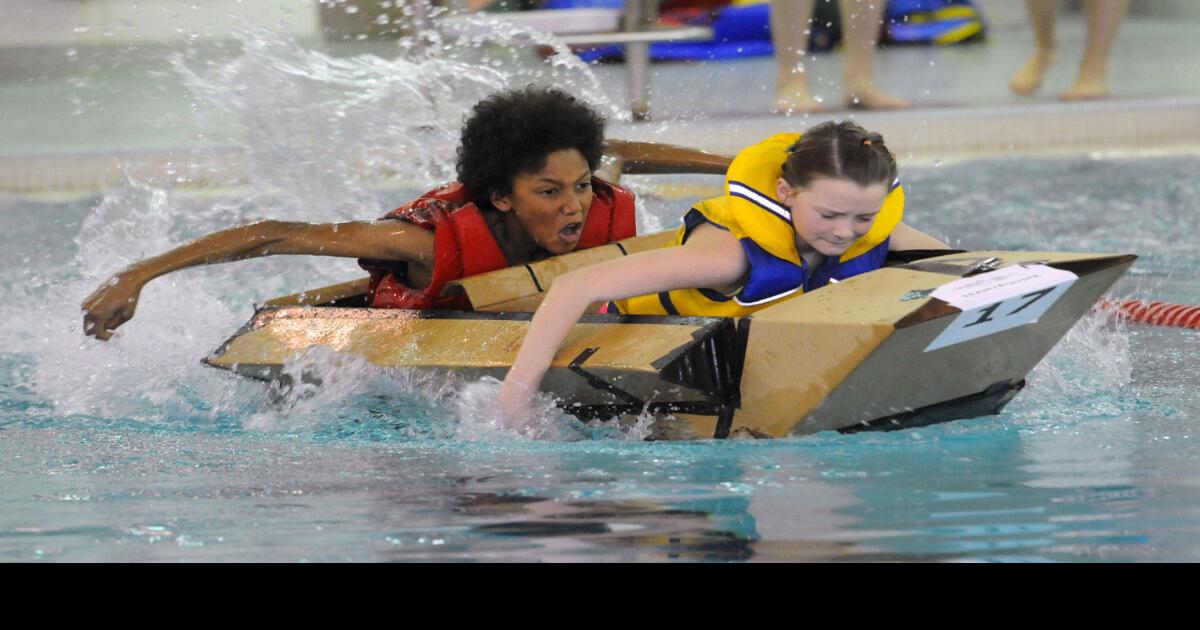 Cardboard boat race held in Guelph pool