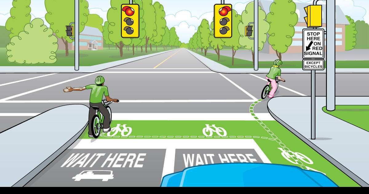 Green bike box markings, more visible bike lanes coming to Gordon
