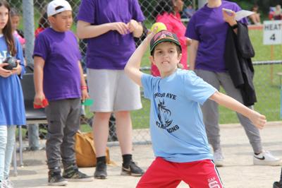 Special Olympics softball throw