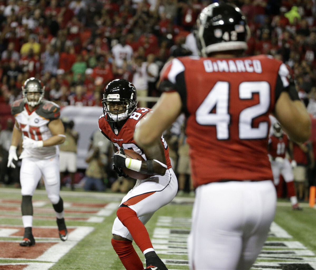 Ryan, Jones, Hester lead Falcons to 56-14 win over Buccaneers