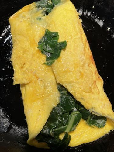 Omelette with wild leeks