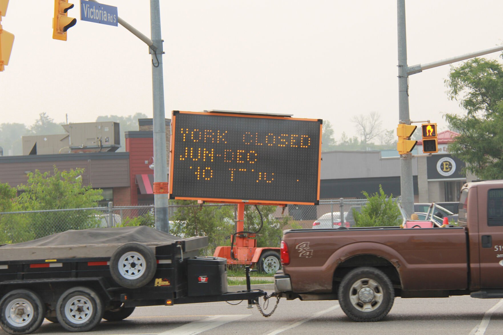 Trucks are still going through York Road construction in Guelph