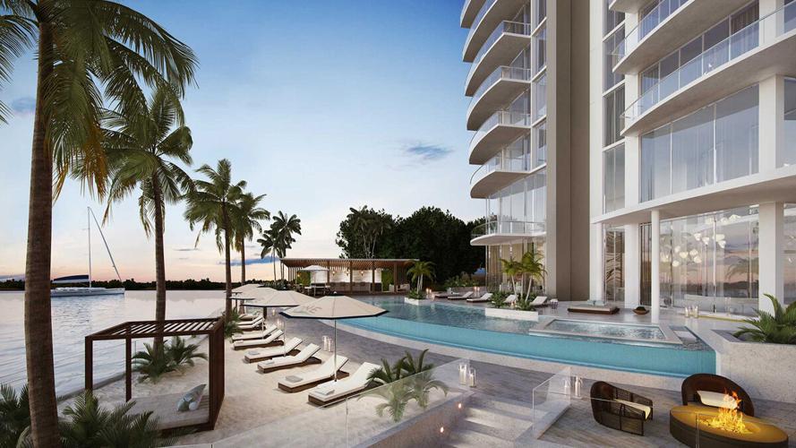 Pool terrace overlooks Caloosahatchee River