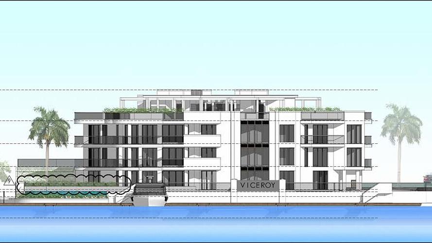 Elevation drawing details Viceroy's riverfront profile