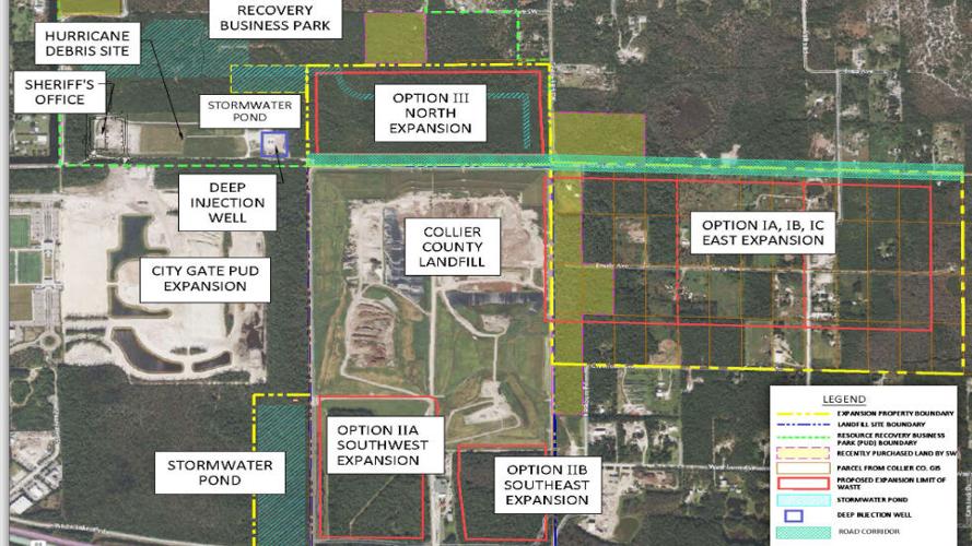 Map outlines Collier landfill expansion options