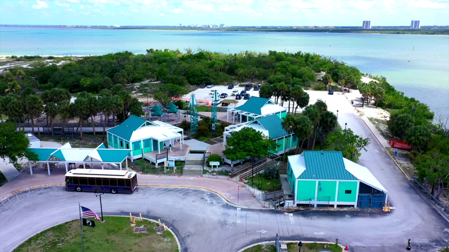 Aerial view shows restoration progress at Bowditch Point Park