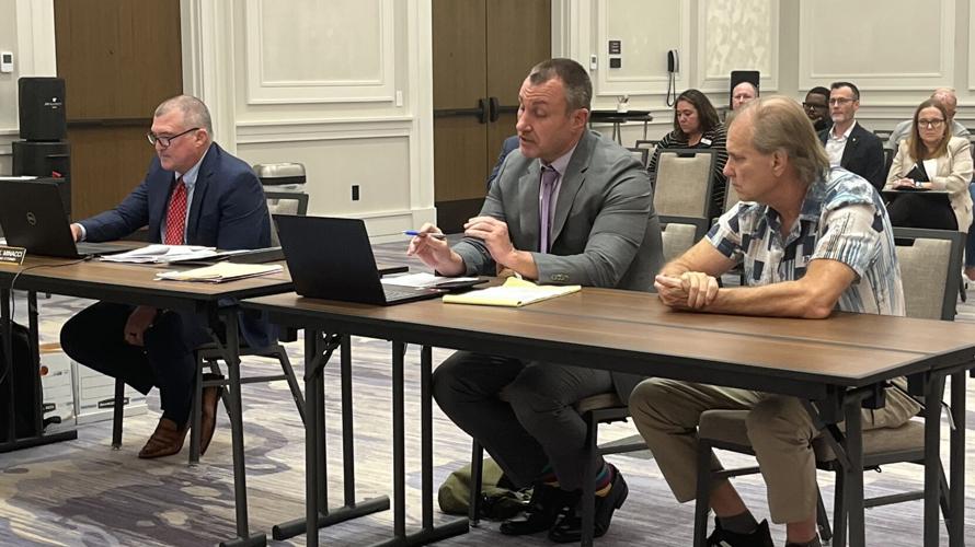 Prosecutor David Minacci, defense atty James Kurnick and Dave Wainscott during the probable cause hearing in July - Aisling Swift.jpg