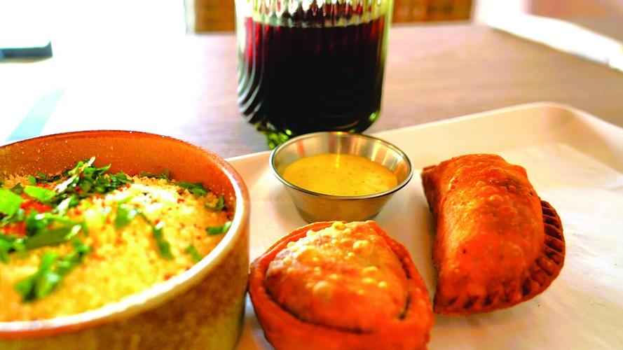 Esquites street corn, empanadas and agua fresca at Barrio Taqueria