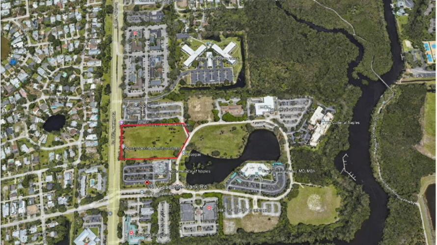 Aerial view shows site of proposed Naples dual-brand hotel