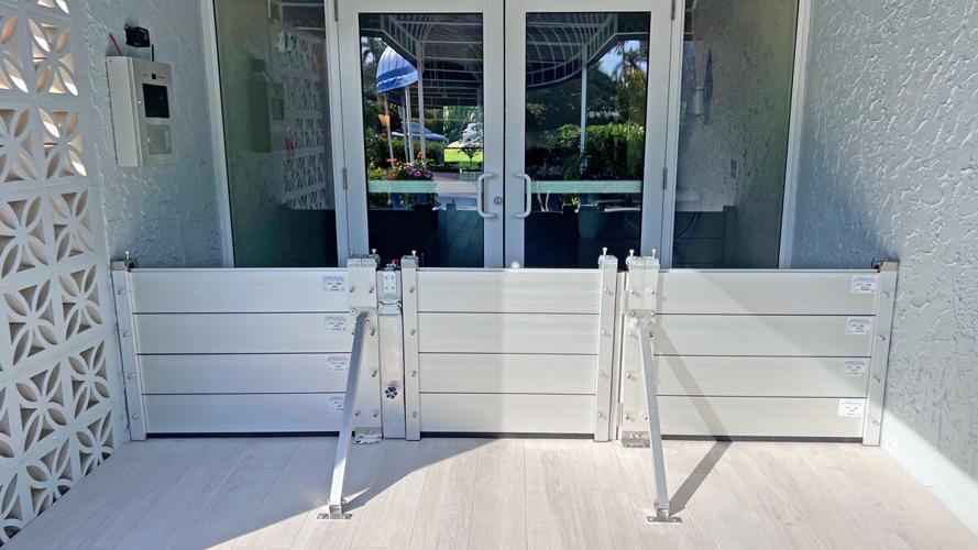 Hammerhead flood panels protect Naples condo entry