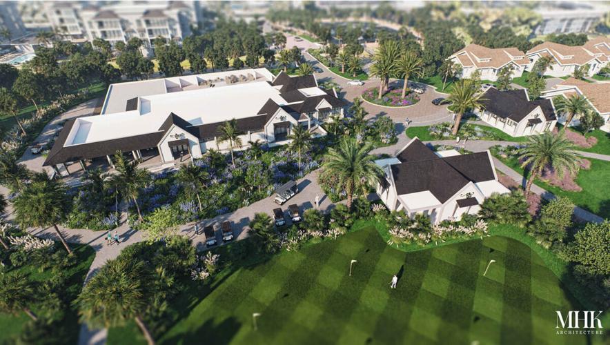 Lantern Club rendering shows clubhouse and cottages