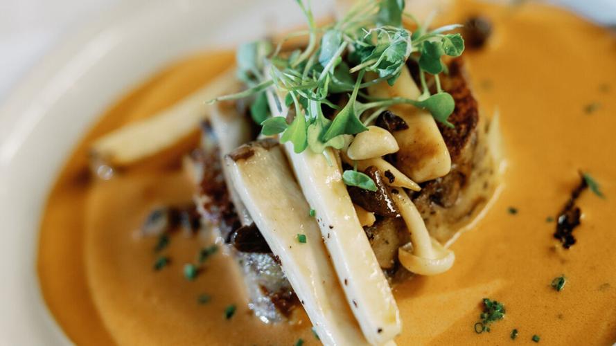Wild mushrooms with brioche dumpling at Vybe