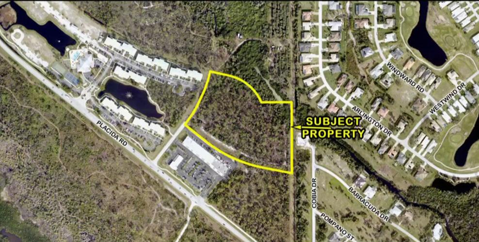 Aerial map outlines Cape Haze project site