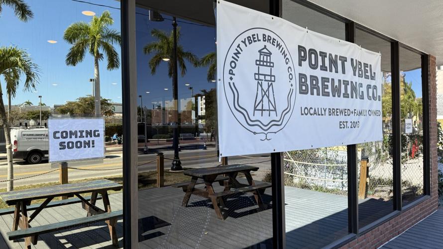 A banner for Point Ybel Brewing Co. hangs at the site of the brewery’s future downtown Fort Myers brewpub at 2180 W. First St. The 2,300-square-foot location is expected to open in March.