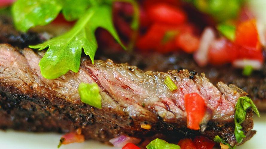 Grilled skirt steak pairs with fresh salsa