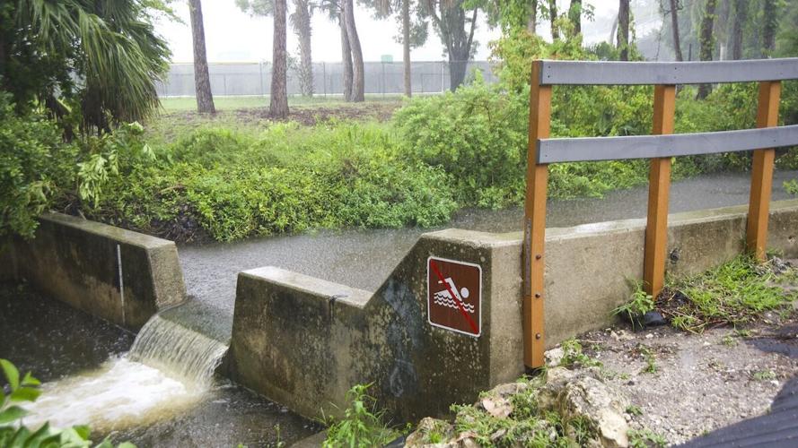 Manuel's Branch canal where it runs through Manuel's Branch Neighborhood Park at Cortez Boulevard in Fort Myers.jpg