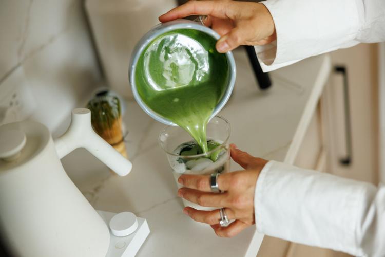 Inside HatchPath Wellness dunins pooring matcha