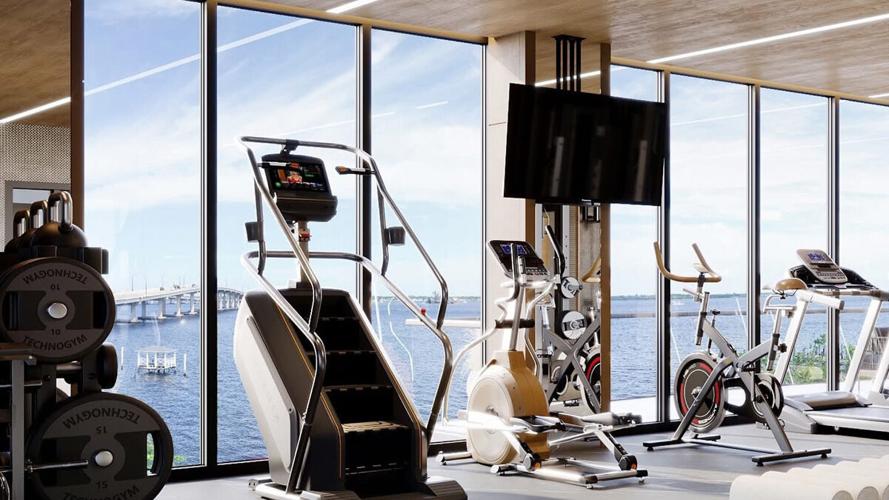 Gym space blends fitness and views