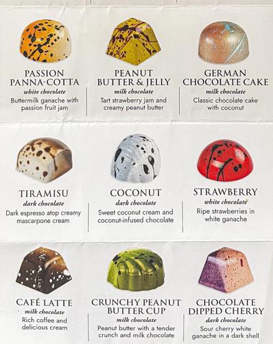 Signature Norman Love chocolates on display