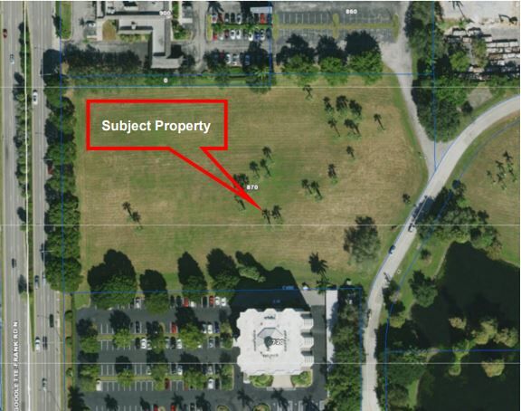 Aerial of 8-story hotel property