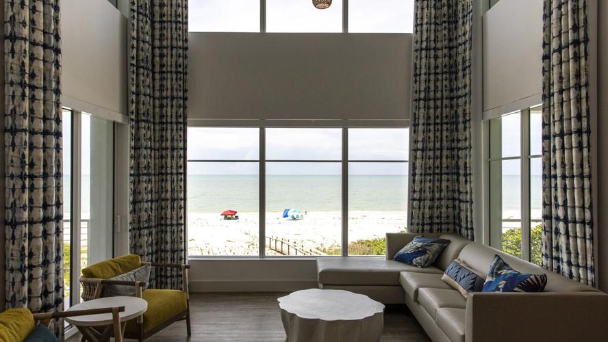 Beachfront suites offer panoramic Gulf views