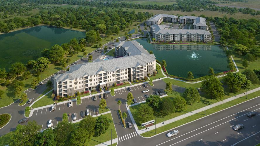 Rendering shows Wave at Colonial site plan