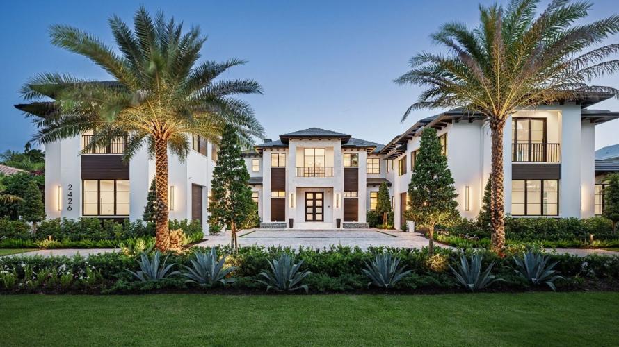 This custom residence built by Diamond Custom Homes at 2426 Indian Pipe Way in Grey Oaks Country Club sold for $16.5 million in December 2025, marking the highest-priced home sale in Naples for the month. The 9,712-square-foot estate features six bedrooms, expansive outdoor living areas and golf course and lake views.