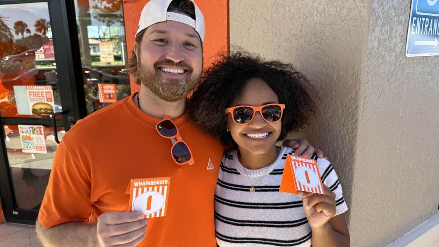 Will and Thalita Mynatt first in line at Estero Whataburger
