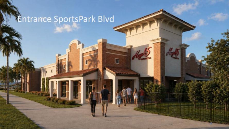 High 5 and Estero Pickleball Club entrance rendering