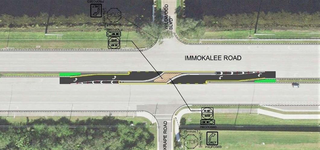 Immokalee Road median modification
