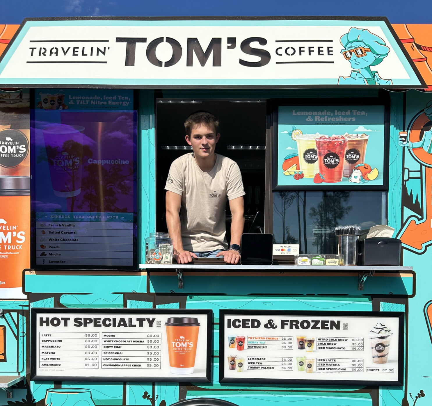 18-year-old buys Travelin Tom's Coffee Truck serving Charlotte