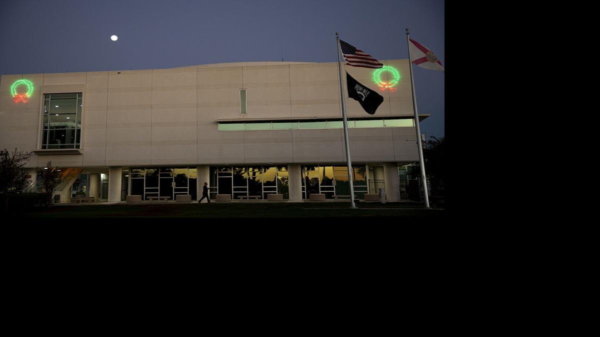 Cape Coral City Hall decorated for Christmas