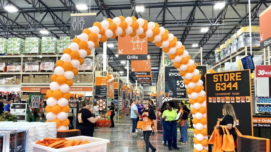 Customers attend Home Depot grand opening