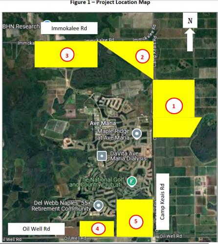 Map shows proposed Ave Maria expansion areas