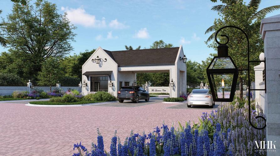 Rendering shows entrance gate for The Lantern Club