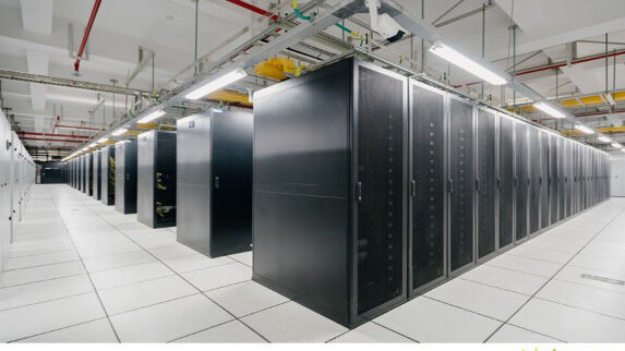 Server racks illustrate modern data center operations