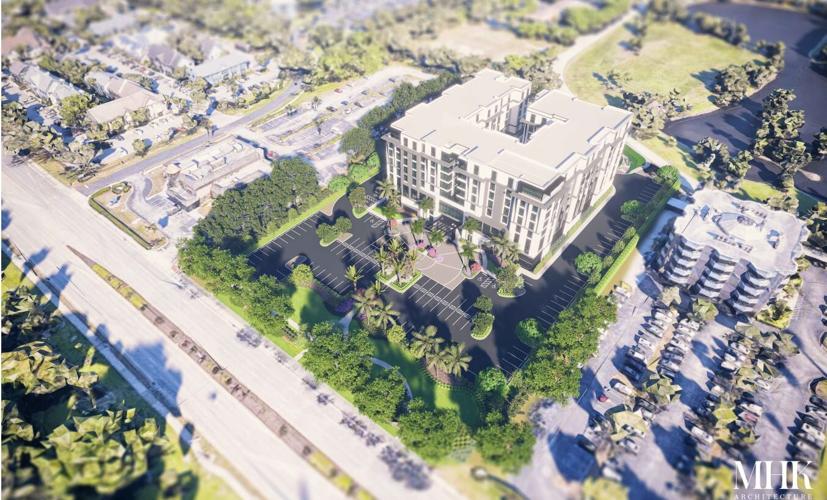Dual brand hotel revised aerial view of area