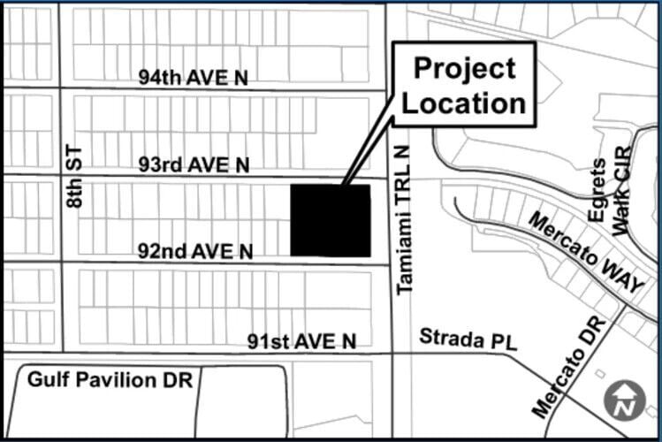 Map shows site of planned Sole Naples luxury condominiums
