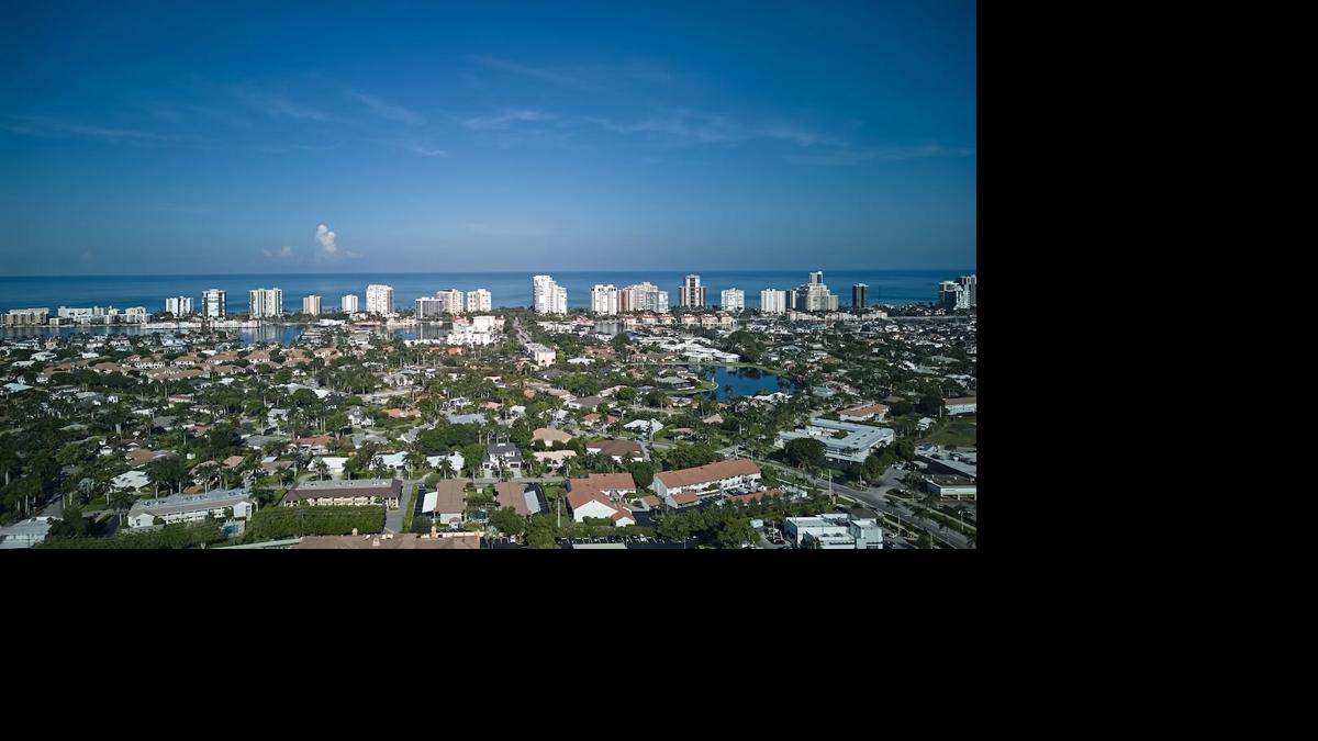 coastal neighborhoods Naples aerial