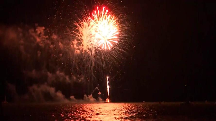 Fireworks light up the sky over Naples