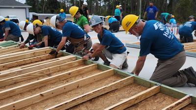 Volunteers raise walls for Habitat home in Lehigh Acres
