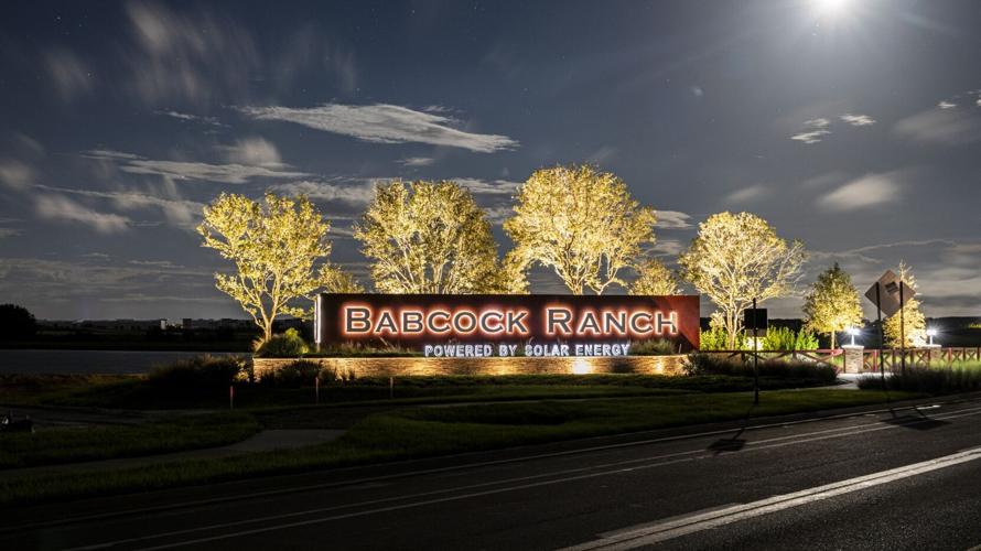 Babcock Ranch entrance at night 2.jpg