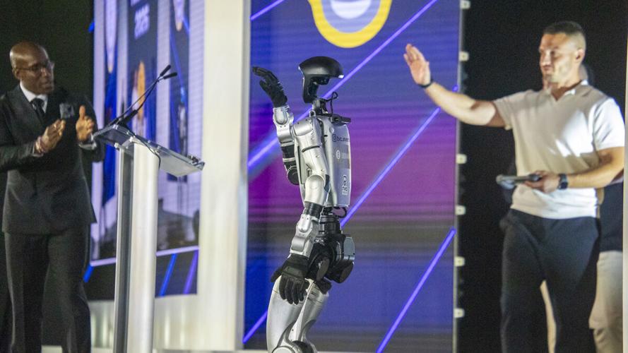 Humanoid robot showcased on stage at Edison Awards