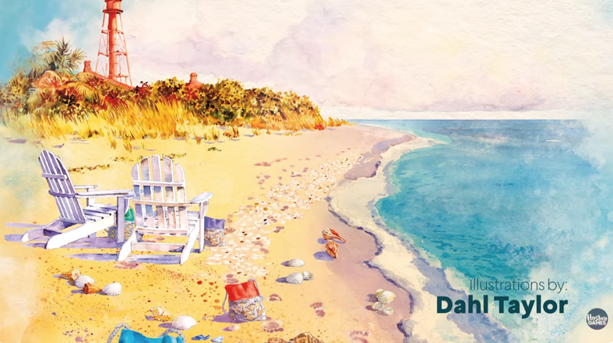 Sanibel board game board game illstrations